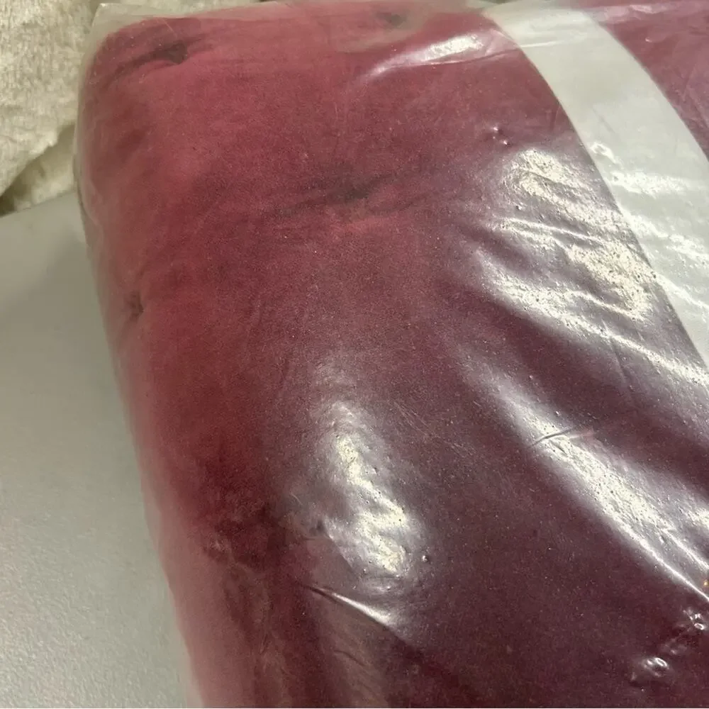 Pottery Barn Velvet Tufted Quilt FULL QUEEN Merlot Deep Dark Red Bedding NWT